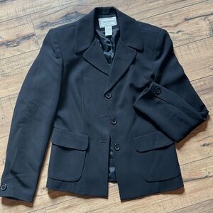 Women’s black wool jacket.